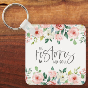 Chaveiro Salm 23:3 Ele Restaura minha Bíblia de Alma Verso 