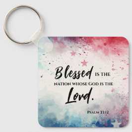 Chaveiro Salmos 33:12 Abençoado é o Verso da Bíblia Nação