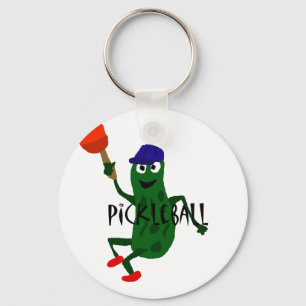 Chaveiro Salmoura engraçada que joga Pickleball
