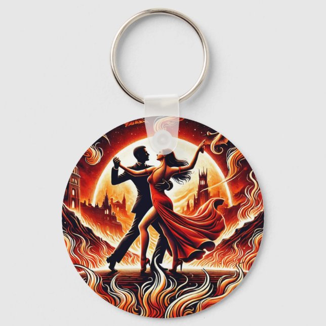 Chaveiro Salsa Dance no Inferno Keyring - Design de festas (Frente)