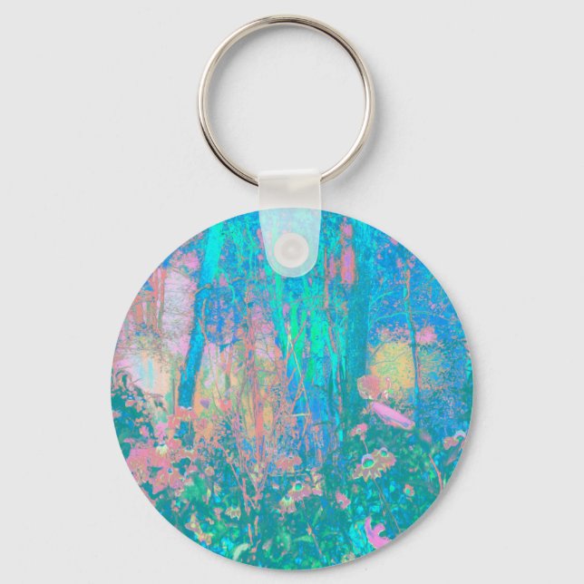 Chaveiro Salto de Aqua Trippy com flores psicodélicas (Frente)