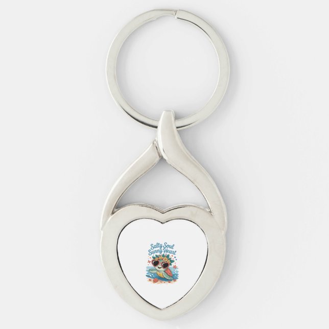 Chaveiro Salty Soul Sunny Heart Turtle Summer (Frente)