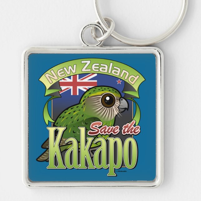 Chaveiro Salvar o Kakapo de Nova Zelândia (Frente)