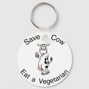 Chaveiro Salvar uma vaca comem um vegetariano