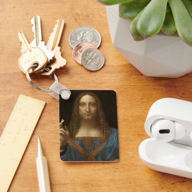 Chaveiro Salvator Mundi de Leonardo da Vinci (Jesus Cristo) (Mesa)