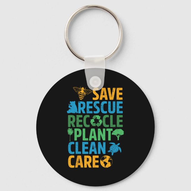 Chaveiro Salve Abelhas Salvando Animais Reciclar Plastict E (Frente)