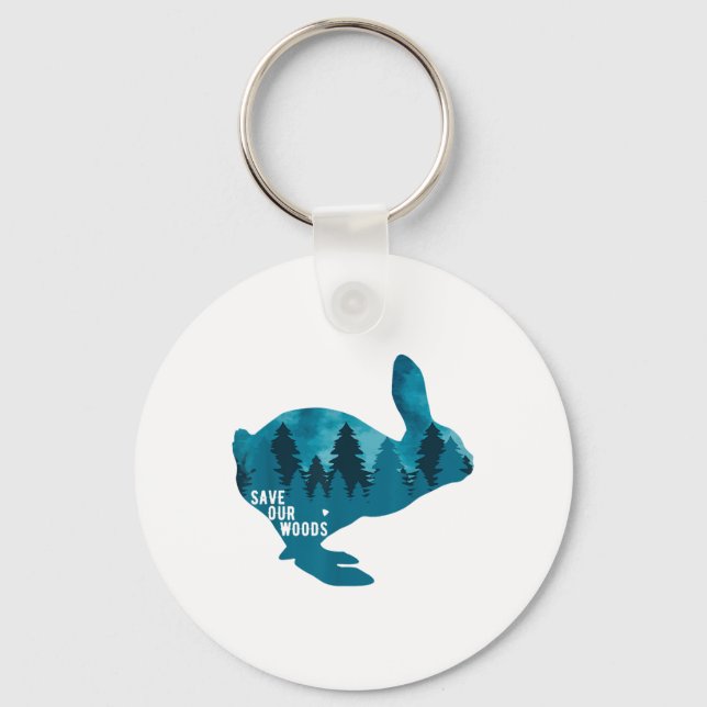 Chaveiro Salve nosso Coelho de Proteção Ambiental das Flore (Frente)