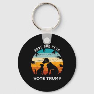Chaveiro Salve Nosso Pet Vote Trump 2024 Engraçado Gato Pov