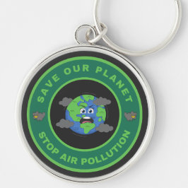 Chaveiro Salve nosso planeta para parar a poluição do ar