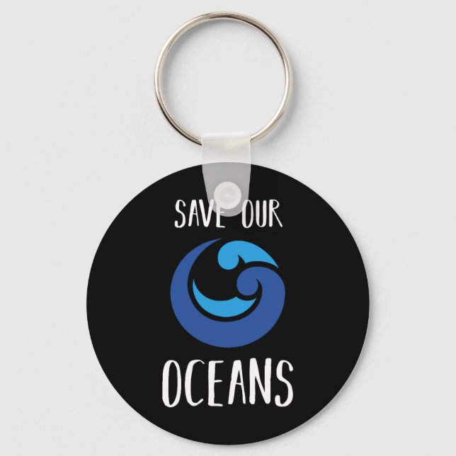 Chaveiro Salve nossos oceanos Dia da Terra Oceano Oceano Pr (Frente)