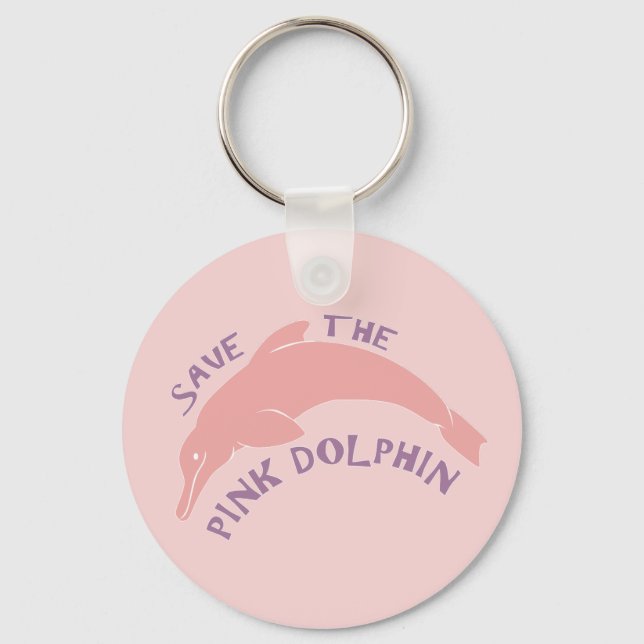 Chaveiro Salve o golfinho rosa (Frente)