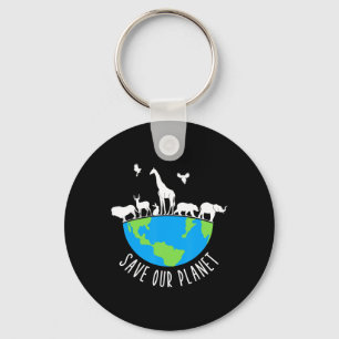 Chaveiro Salve o nosso Planeta e os animais no Dia da Terra