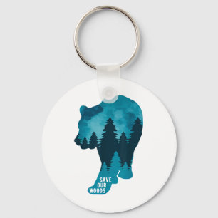 Chaveiro Salve o nosso Urso de Proteção Ambiental das Flore