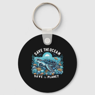 Chaveiro Salve O Oceano Salvar A Tartaruga Legal Do Planeta