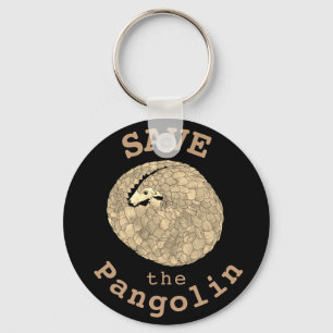 Chaveiro Salve o Pangolin enrolado na arte animal ameaçada