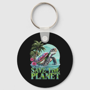 Chaveiro Salve O Planeta Oceanos De Tartaruga Do Mar Terra
