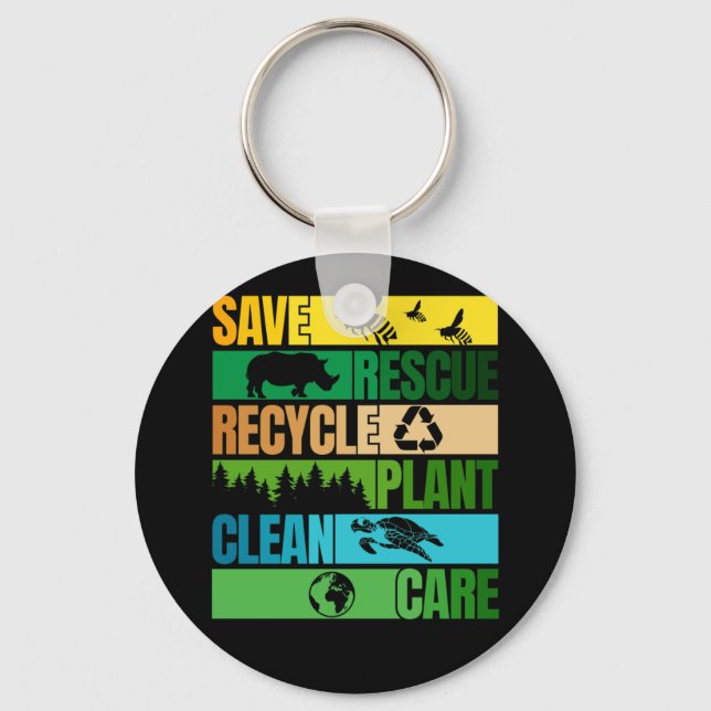 Chaveiro Salve os Animais de Salvamento de Abelhas Reciclar (Frente)