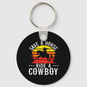 Chaveiro Salve Um Cavalo De Um Vaqueiro Rodeio Ocidental