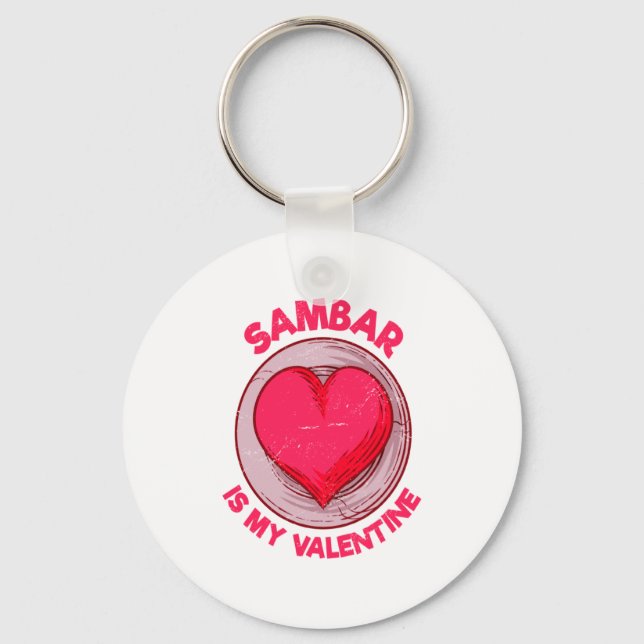 Chaveiro Sambar Is My Valentine Stew Vegetable Dish Humor  (Frente)