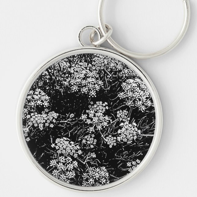 Chaveiro Samphire desenho abstrato preto e branco (Frente)