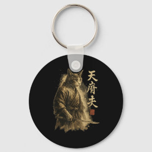 Chaveiro Samurai Cat Vintage Ukiyo-e Warrior Art Graphic Ca