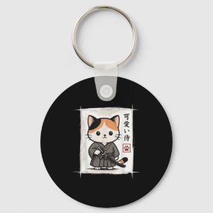 Chaveiro Samurai Kitten Anime Japonês Kawaii Gatos Engraçad