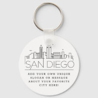 San Diego, CA Stylized Skyline | Slogan Personaliz