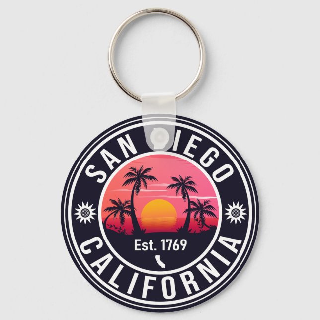 Chaveiro San Diego California Sunset Vacation Souvenirs 60s (Frente)