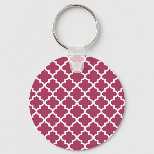 Chaveiro Sangria Red Azulejo do Marrocos Trellis Pattern (Frente)