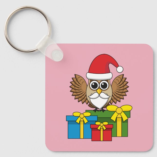 Chaveiro Santa Claus Owl com Presentes (Frente)