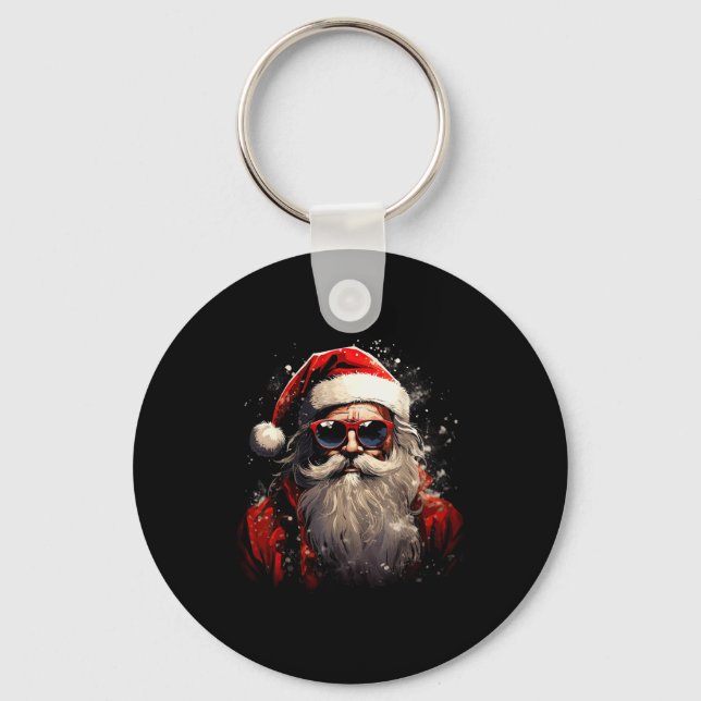 Chaveiro Santa Claus Silhouette Christmas Sungles Caricatur (Frente)