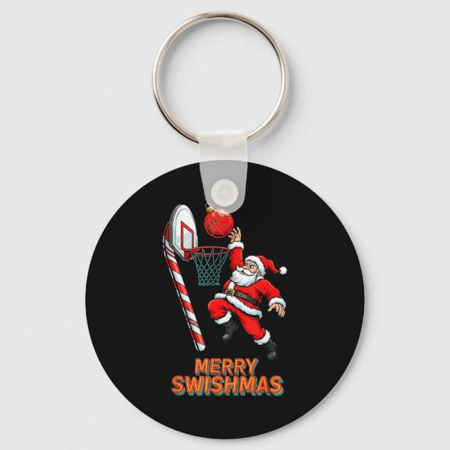 Chaveiro Santa Dunking Merry Swishmas Basketball Christmas  (Frente)