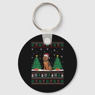Chaveiro Santa Hat Bloodhound Dog Árvore De Natal Ugl