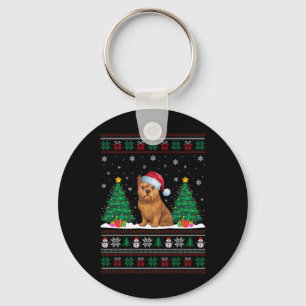 Chaveiro Santa Hat Bruxelas Griffon Dog Xmas Tree Lights Ug