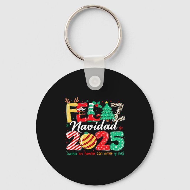 Chaveiro Santa Hat Family Christmas Matching Funny Feliz Na (Frente)