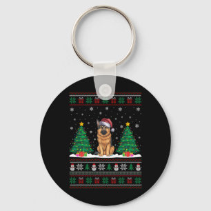 Chaveiro Santa Hat German shepherd Cachorro Natal Luzes De