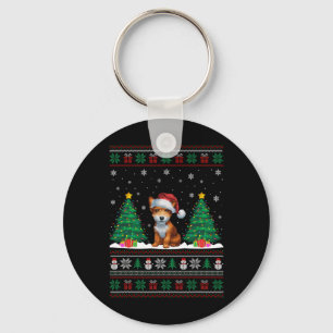 Chaveiro Santa Hat Toy Fox Terrier Dog Xmas Tree Lights Ugl