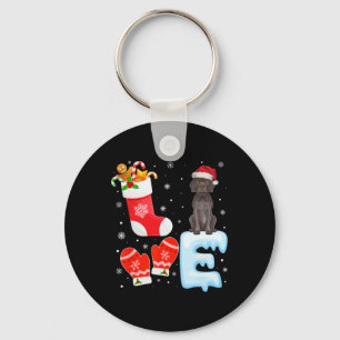 Chaveiro Santa Hat Xmas empilhando Ponteiro Alemão Curto