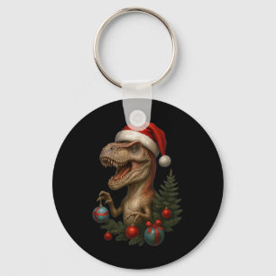 Chaveiro Santa T-rex Natal Dinossauro Engraçado Férias 