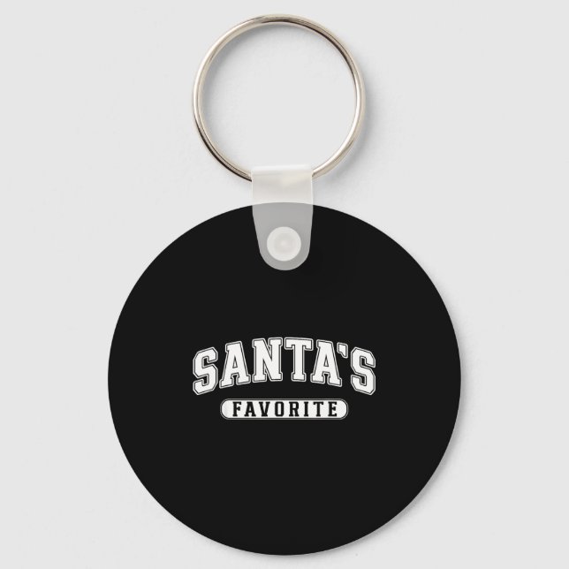 Chaveiro Santa's Favorite Christmas Varsity Text Family Xma (Frente)