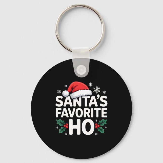 Chaveiro Santa's Favorite Ho Tee Funny Christmas Graphic  (Frente)