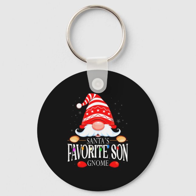 Chaveiro Santas Favorite Son Gnome Matching Christmas Paja  (Frente)