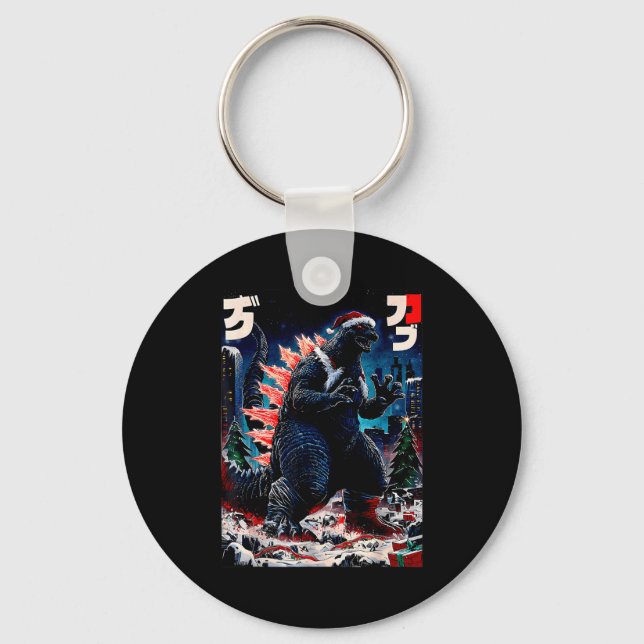Chaveiro Santazilla Monstro Japonês Kaiju Dinossauro Natal (Frente)