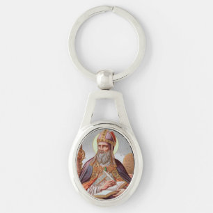 Chaveiro Santo Ambrósio de Milão (Oval Sem Moldura) Metal