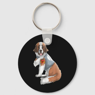 Chaveiro Santo Bernard I Amo Mãe Tatuagem Camiseta de cão E