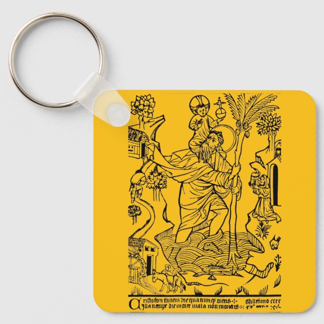 Chaveiro Santo Cristóvão católico romano (Frente)