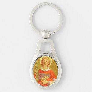 Chaveiro Santo Estêvão o ProtoMártir (PM 08) Oval Metálico