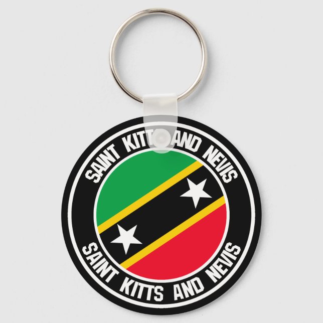 Chaveiro Santo Kitts e Nevis Round Emblem (Frente)