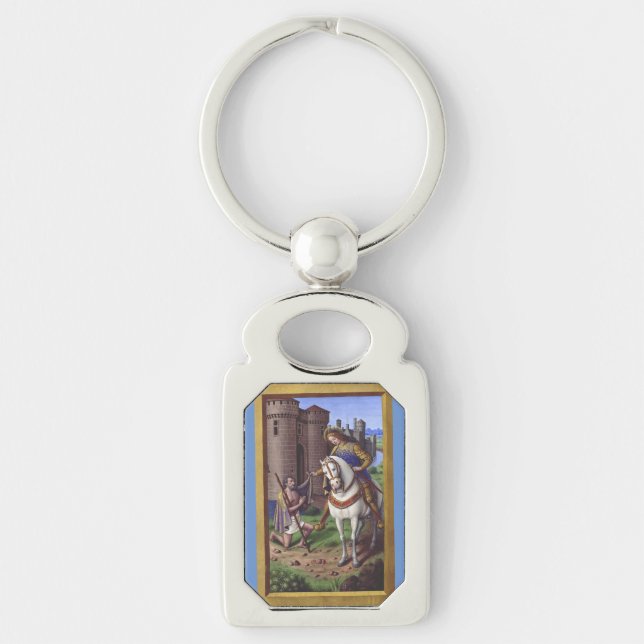 Chaveiro São Martinho de Tours cortando seu manto em dois (Frente)
