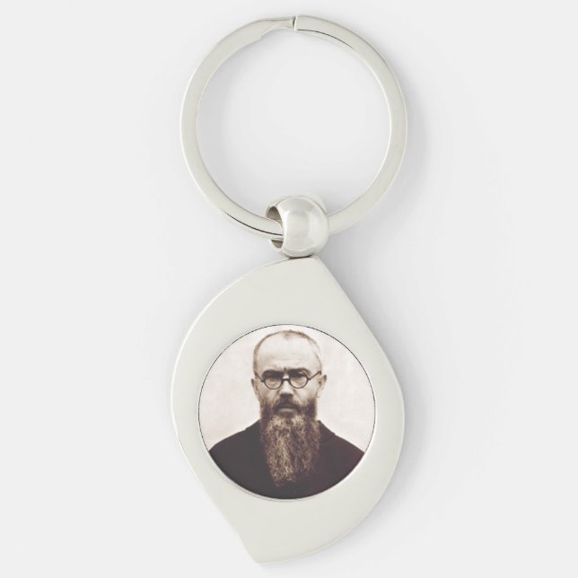 Chaveiro São Maximiliano Kolbe padre católico polonês (Frente)